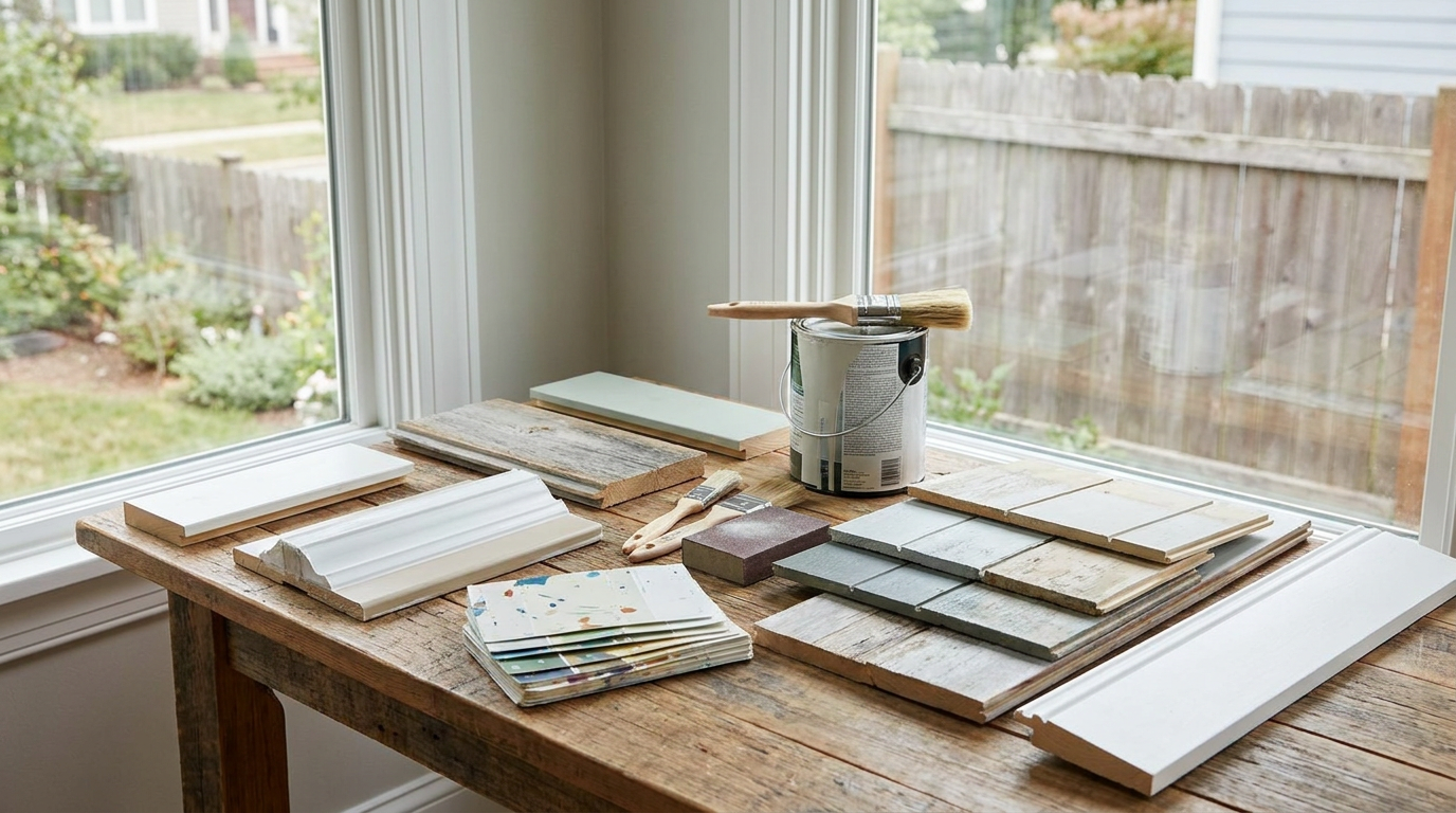Exterior Paint Material Selection for Home Surfaces Exterior renovation material samples for selecting the right paint system
